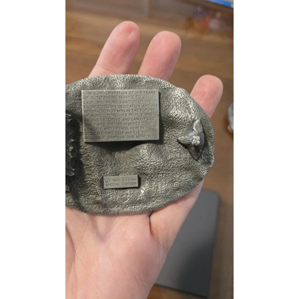 RARE 1988 CASE William P. Simpson Special Edition Pewter Belt Buckle Vintage